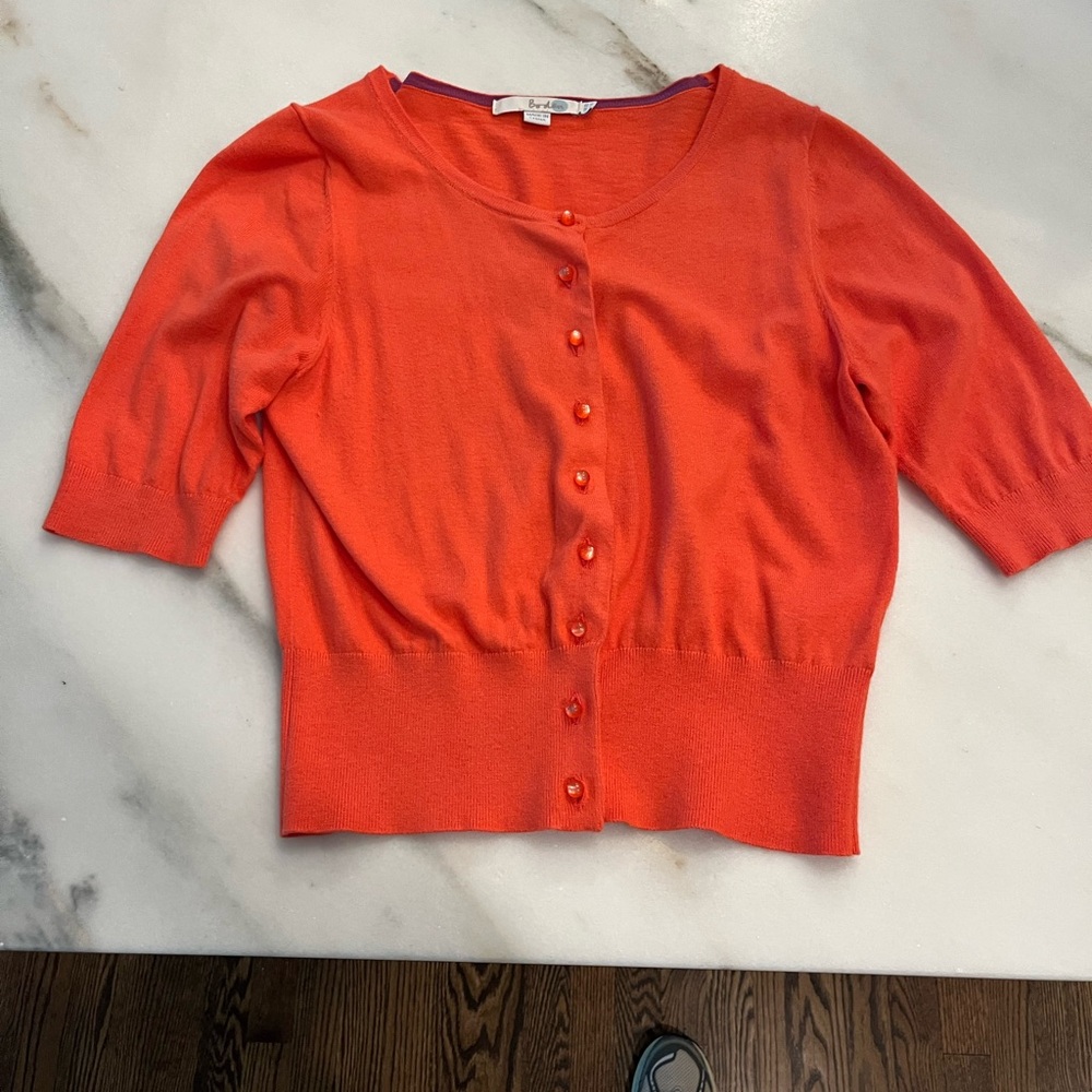 Boden Bright Orange Knit Top